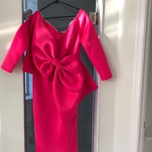 Elegant Pink Long Sleeve Dress with Bow new with tags